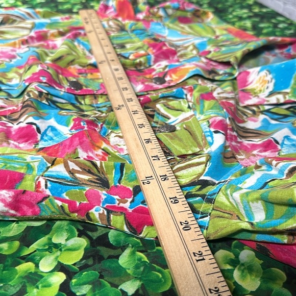 Chico's Colorful Tropical Hawaiian Lightweight Jacket Women's Sz 1 Medium - Picture 7 of 16